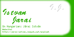 istvan jarai business card